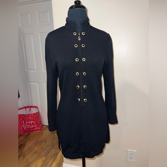 St. John Jackets & Blazers - St. John Collection Button Zip Sweater in Black size 4